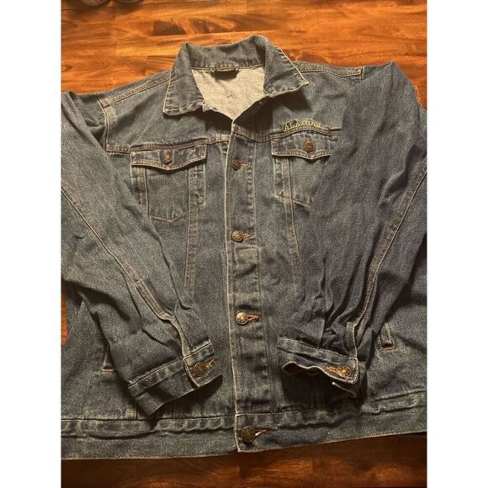 VTG 80s Aladdin Casino Hotel Las Vegas Denim Jean Trucker Hipster‎ Embroidered M